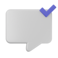 A speech bubble with a check mark on it png