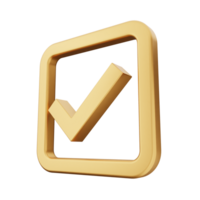 A check mark in a gold square on a black background png