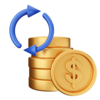 A stack of coins with a dollar sign and an arrow pointing to it png