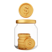 A jar with gold coins and a dollar sign png