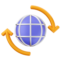 A globe with arrows pointing to it png