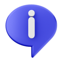3d icon of a speech bubble with the word 'info' png