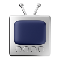 Tv icon with two antennas on a black background png
