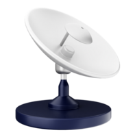 A satellite dish on a stand with a white base png