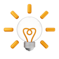 A light bulb with a heart inside it png