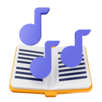 Music notes on an open book with music notes png