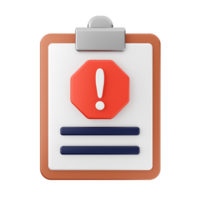 A clipboard with an exclamation point on it png