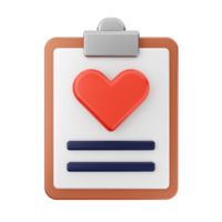 A clipboard with a heart icon on it png