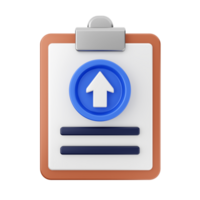 A clipboard with an arrow pointing up on it png