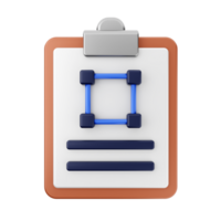 A clipboard with a square and blue lines on it png