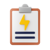 A clipboard with a lightning bolt icon on it png