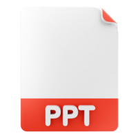 A red and white ppt file with the word ppt png