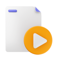 A file with a play button and a file icon png