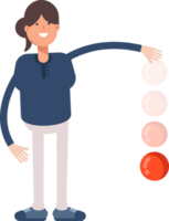 Girl in Blue Shirt Character Throwing Ball png