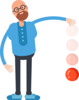 Bald and Beard Man Character Throwing Ball png