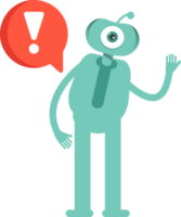 One Eye Monster Character and Error Sign png