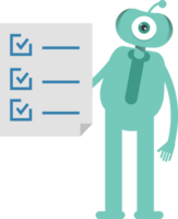 One Eye Monster Character and Check List Document png