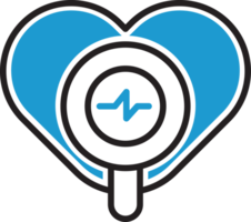 Heart Signal and Magnifier Icon png