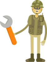 Robot Soldier Character Using Wrench Tool png