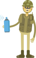 Robot Soldier Character Using Paint Spray Bottle png