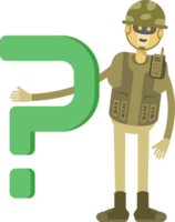 Robot Soldier Character and Question Mark png