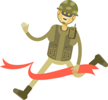 Robot Soldier Character Running at Finish Line png