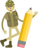 Robot Soldier Character and Pencil png
