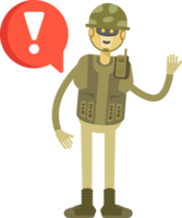 Robot Soldier Character and Error Sign png
