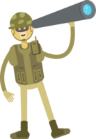 Robot Soldier Character Using Binoculars png