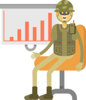 Robot Soldier Character Presenting Bar Chart png
