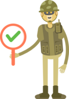 Robot Soldier Character Showing Check Mark png