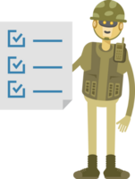 Robot Soldier Character and Check List Document png