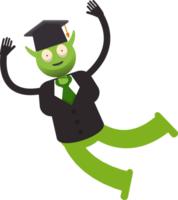 Monster Student Character Relaxing and Jumping png