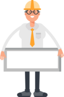 Architect Character and Blank Signage png