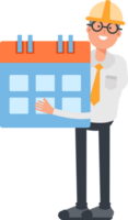 Architect Character Holding Calendar png