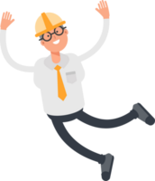 Architect Character Relaxing and Jumping png
