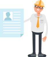 Architect Character Holding Job Application Document png