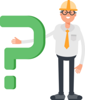 Architect Character and Question Mark png