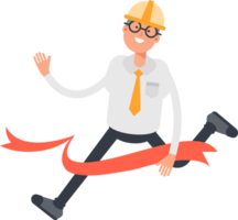 Architect Character Running at Finish Line png