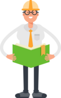 Architect Character Reading Book png