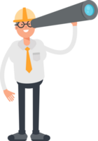 Architect Character Using Binoculars png