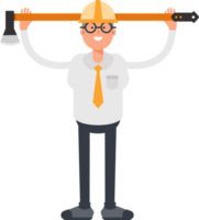 Architect Character Holding Axe Illustration png