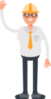 Architect Character Greeting Illustration png