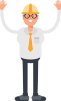 Architect Character Raising Hands png