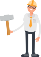 Architect Character Holding Sledge Hammer png