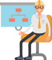 Architect Character Presenting Organization Chart png