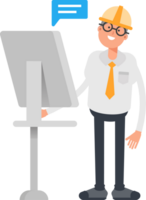 Architect Character Working on Computer png