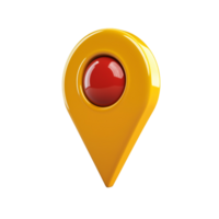 Yellow Red 3D Map Pointer Location Icon Design gps web app shiny shape png