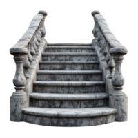 Stone Staircase Balustrade Steps 3D Render on transparent background png