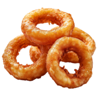 Crispy Fried Onion Rings Tasty Snack Food on transparent background png
